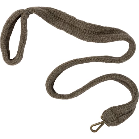 Gray Knitted Dog Leash - Wool, Metal