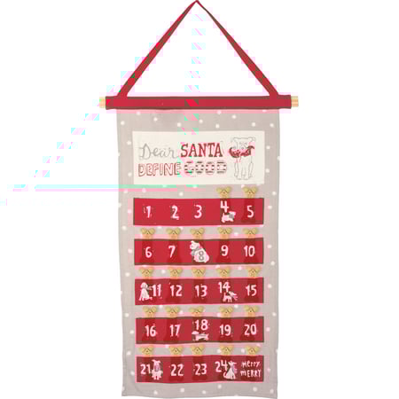 Dear Santa Define Good Wall Countdown - Cotton, Wood