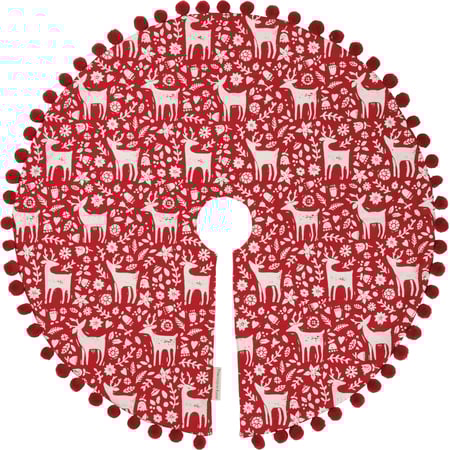 Scandinavian Reindeer Tree Skirt - Cotton, Acrylic