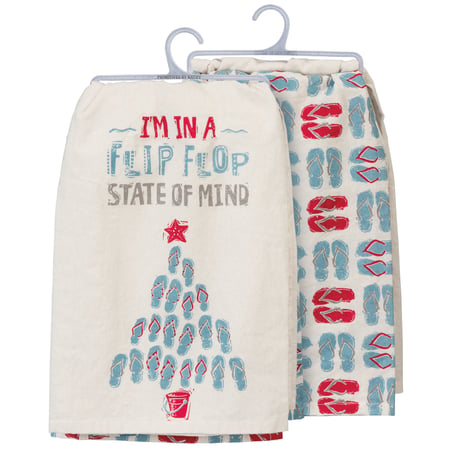 In A Flip Flop State Of Mind Kitchen Towel Set - Cotton