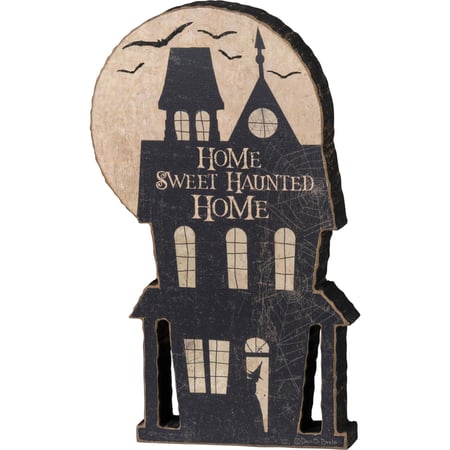 Sweet Haunted Home Chunky Sitter - Wood, Paper, Glitter