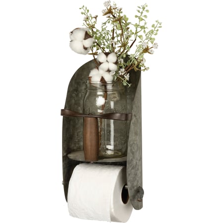 Scoop Toilet Paper Holder  - Metal, Wood