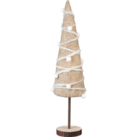 Large Gray Christmas Tree - Felt, Wood, Metal