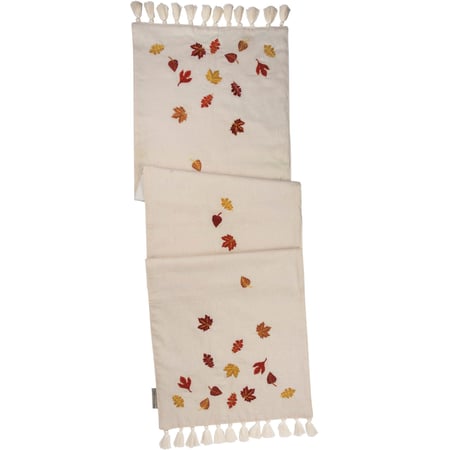 Falling Leaves Table Runner - Cotton, Linen