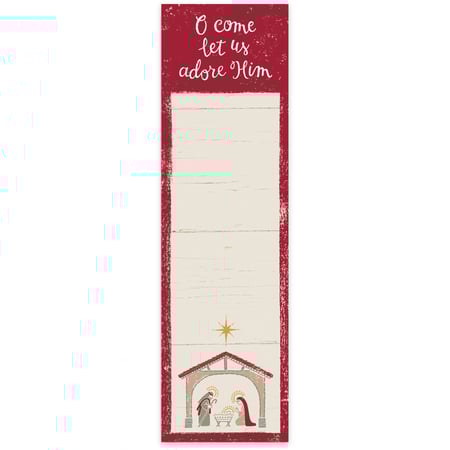 O Come Let Us Adore Him List Pad - Paper, Magnet