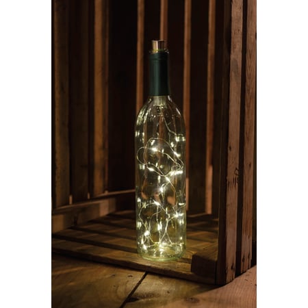 White Twinkle Wine Bottle Lights - Metal, Wire, Plastic, Lights