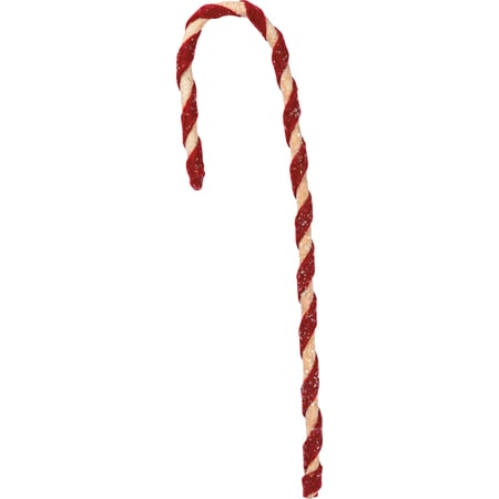 Fabric Candy Cane Ornament - Cotton, Wire, Glitter