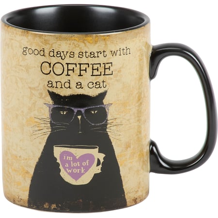 Good Days Start With Coffee And A Cat Mug - Stoneware