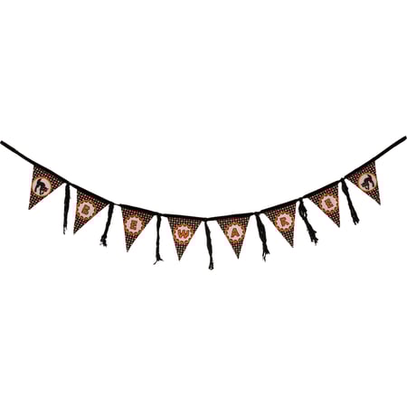Beware Pennant Banner - Cotton, Ribbon
