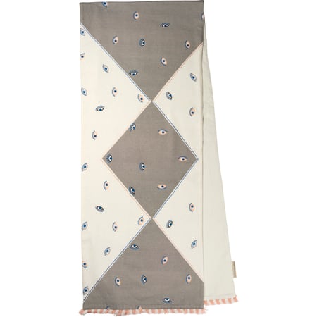 Pink And Blue Eyes Table Runner - Cotton