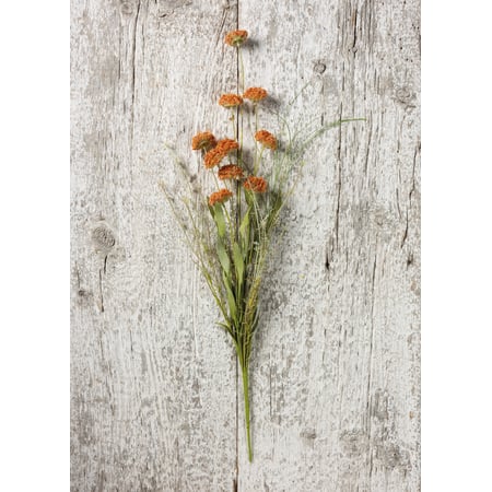 Pom Mix Orange Floral Pick - Plastic, Wire