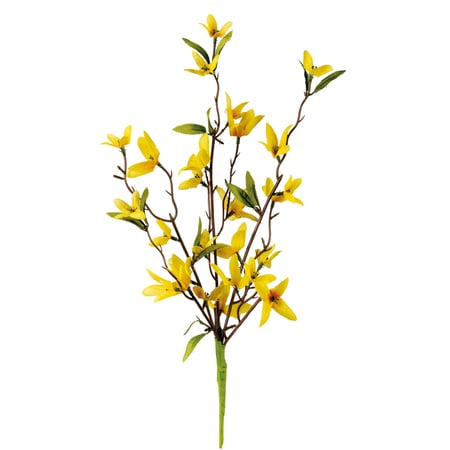 Forsythia Floral Pick - Plastic, Fabric, Wire