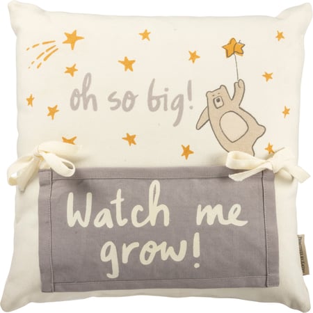 Oh So Big Milestone Pillow - Cotton, Polyester, Ribbon, Zipper