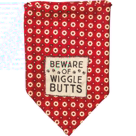 Beware Of Wigglebutts Small Pet Bandana - Rayon