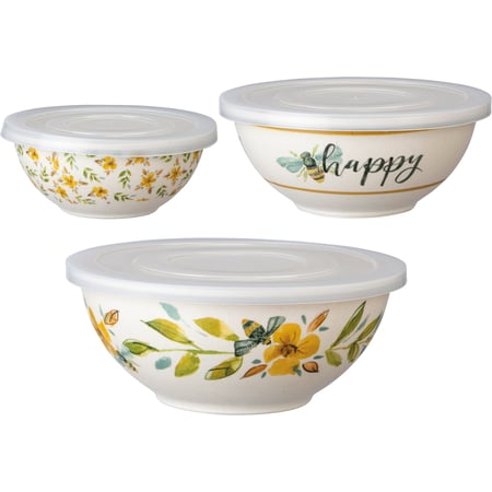 Bees Bowl Set - Bamboo Fiber, Melamine, Plastic