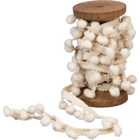 Mini PomPom Garland - Cotton, Wood