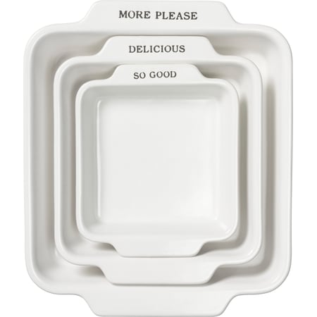 More Please Square Baker Set - Stoneware