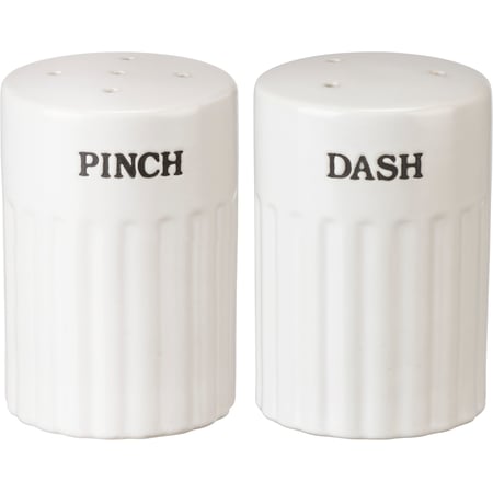 Pinch Dash Salt and Pepper Shakers - Stoneware, Plastic