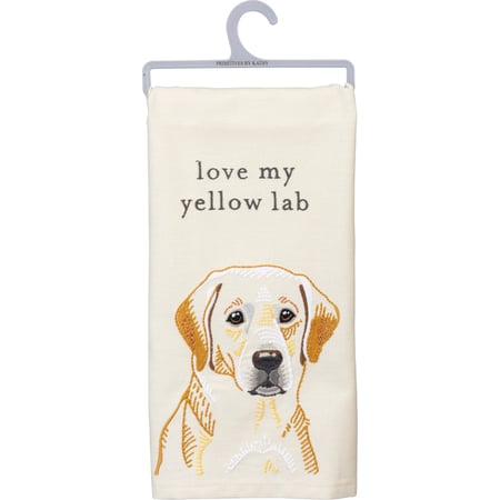 Love My Yellow Lab Kitchen Towel - Cotton, Linen