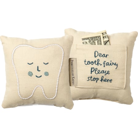 Blue Tooth Fairy Pillow - Cotton, Linen
