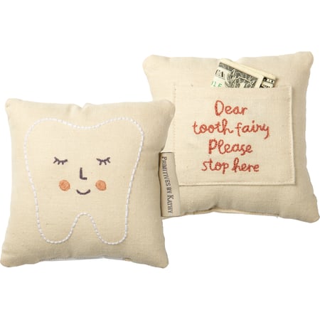 Pink Tooth Fairy Pillow - Cotton, Linen