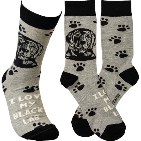I Love My Black Lab Socks - Cotton, Nylon, Spandex