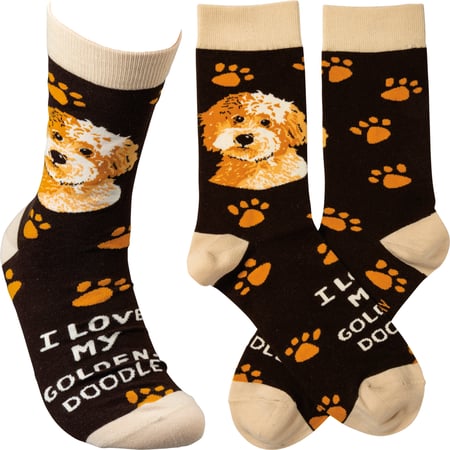 I Love My Goldendoodle Socks - Cotton, Nylon, Spandex