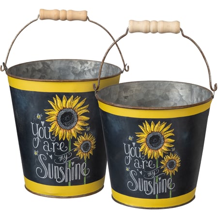 You Are My Sunshine Bucket Set - Metal, Paper, Wood