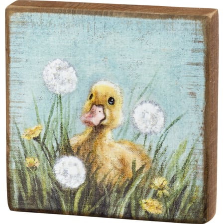 Duckling Block Sign - Wood