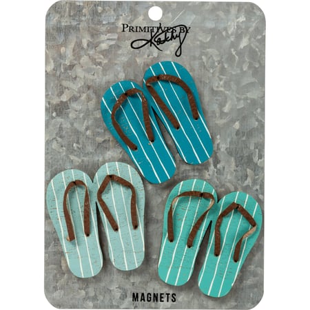 Flip Flop Magnet Set - Wood, Metal, Magnet
