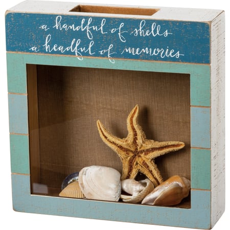 A Handful Of Shells Shell Holder - Wood, Glass