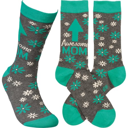 Awesome Mom Socks - Cotton, Nylon, Spandex