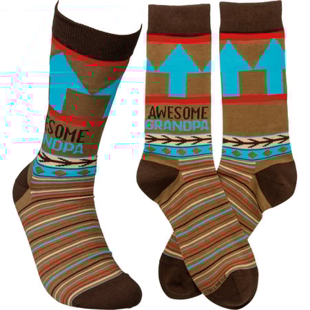 Awesome Grandpa Socks - Cotton, Nylon, Spandex