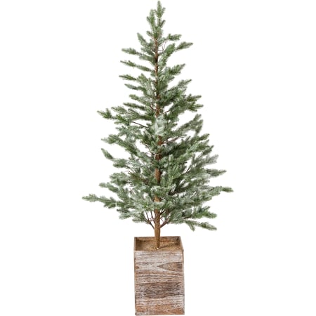 Ice 54" Tree - Plastic, Wire, Wood, Flocking