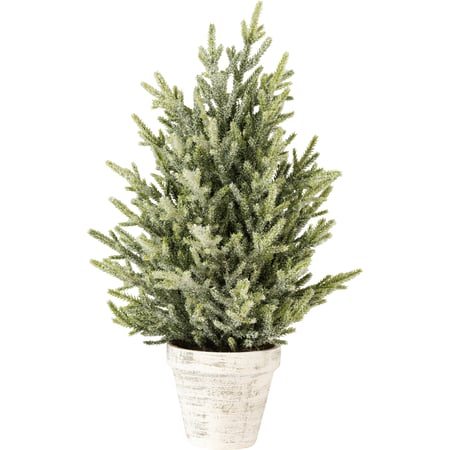 Ice 16" Tree - Plastic, Wire, Wood, Flocking