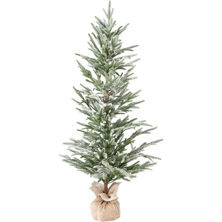 Snow 60" Tree - Plastic, Wire, Burlap, Flocking