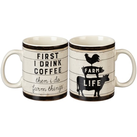 First Coffee Then I Do Farm Things Mug - Stoneware