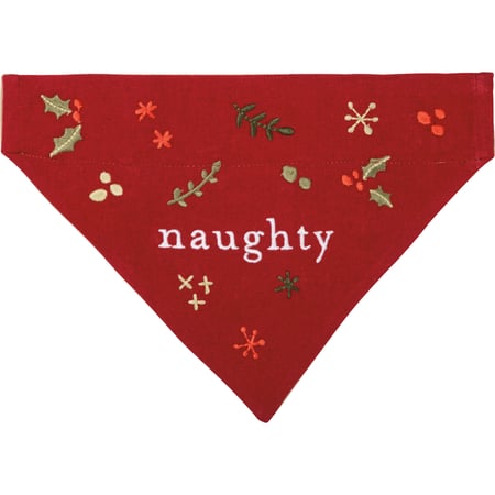 Naughty/Nice Large Collar Bandana - Cotton, Linen