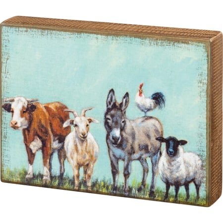 Farm Family Box Sign - Wood