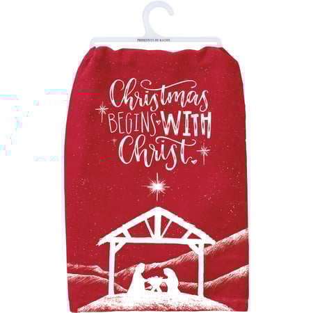 Christmas Begins Kitchen Towel - Cotton
