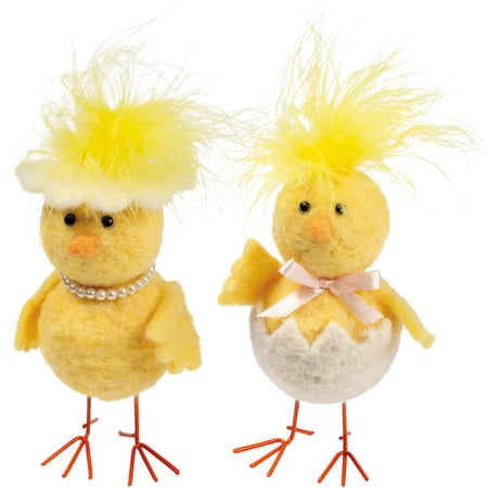 Fancy Chicks Critter Set - Felt, Feathers, Wire, Plastic, Ribbon