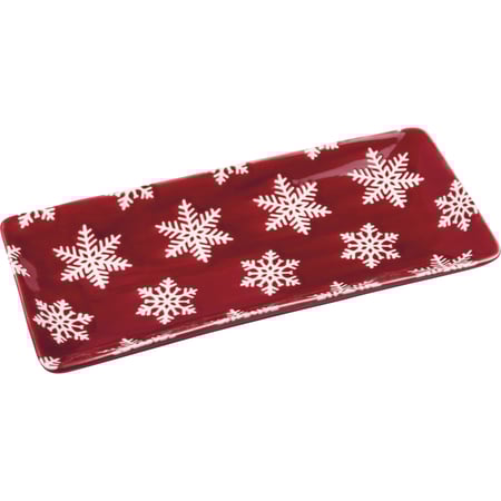 Snowflake Rectangular Platter - Stoneware