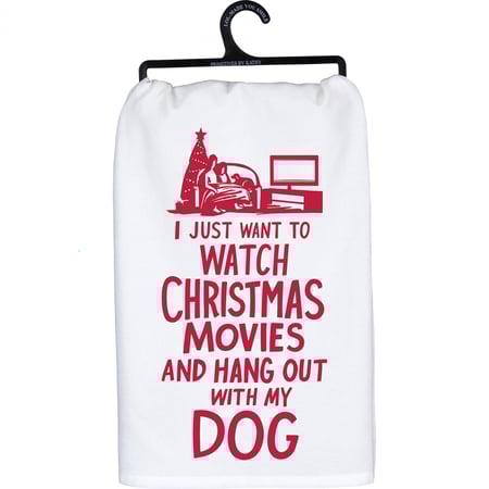 Just Want To Hang Out With My Dog Kitchen Towel - Cotton