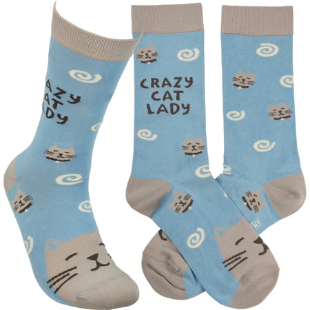 Cat Lady Socks - Cotton, Nylon, Spandex