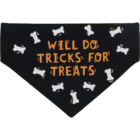 Tricks/Happy Howloween Small Collar Bandana - Cotton, Linen