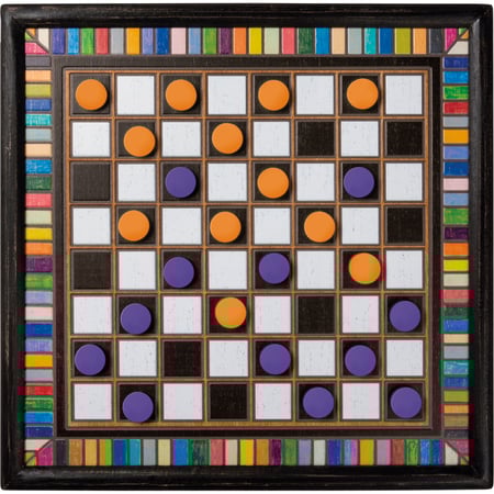 Checkers Wall Game - Wood, Cotton