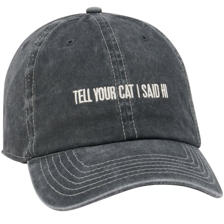 Tell Your Cat I Said Hi Baseball Cap - Cotton, Metal