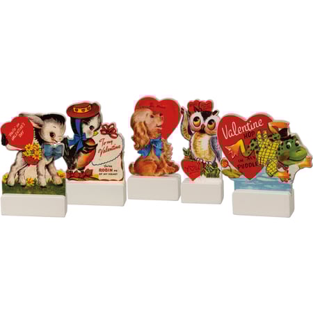 Valentine's Day Stand Up Set - Wood, Paper