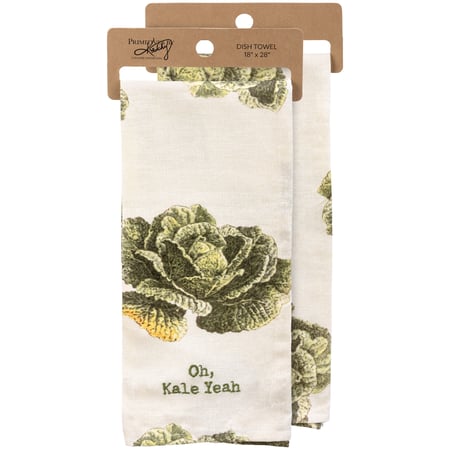 Oh, Kale Yeah Kitchen Towel - Cotton, Linen
