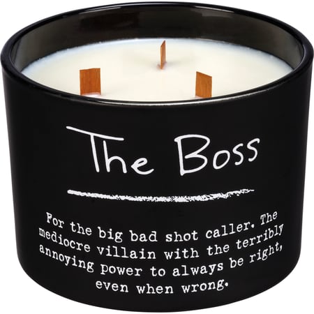 The Boss Poetry Candle - Soy Wax, Glass, Wood